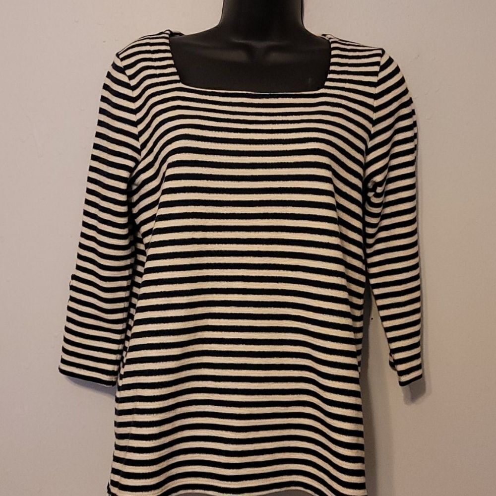 J.jill classic stripped blouse size xs‎